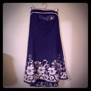 Torrid strapless black and white dress w/ flowers